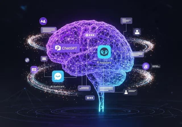 Illustration AIO - Cerveau IA avec ChatGPT